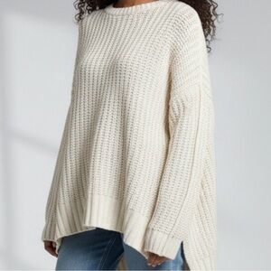 american eagle cream knit oversized sweater